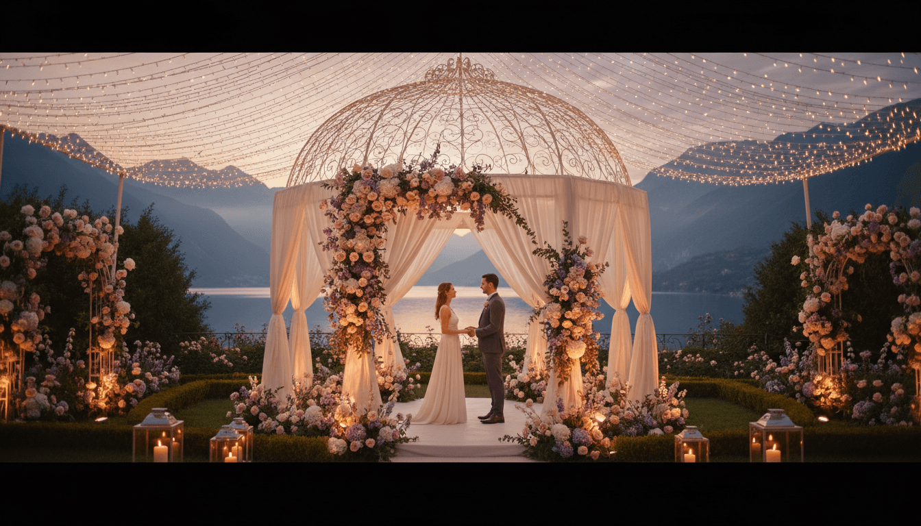Proposal setup with rose petals and ring box